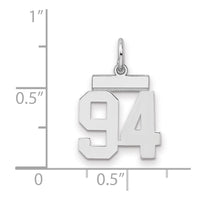 Sterling Silver/Rhodium-plated Polished Number 94 Charm