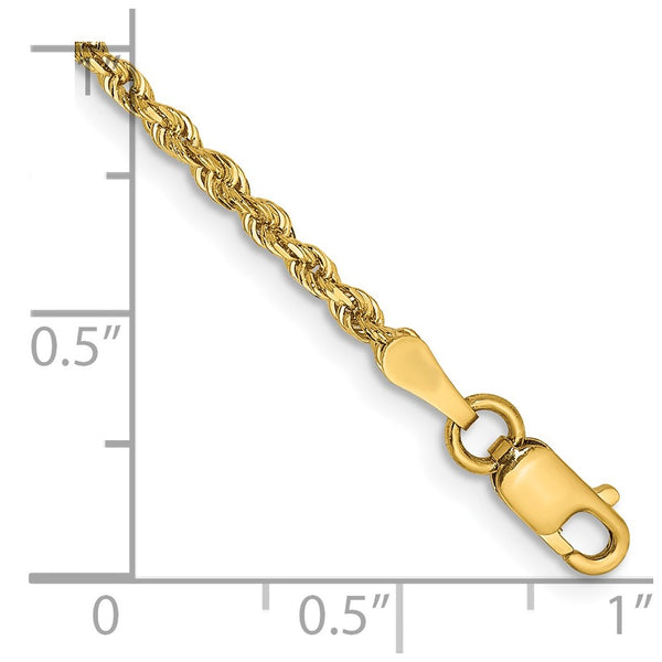 14k 2.00mm Diamond-cut Quadruple Rope Chain Anklet