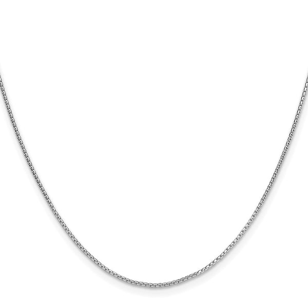 Sterling Silver Rhodium-plated .95mm Diamond-cut Round Box Chain