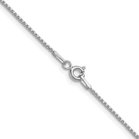 Sterling Silver Rhodium-plated .95mm Diamond-cut Round Box Chain