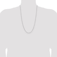 Sterling Silver Rhodium-plated .95mm Diamond-cut Round Box Chain