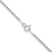 Sterling Silver Rhodium-plated 1.3mm Diamond-cut Round Box Chain