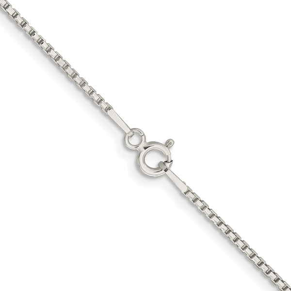 Sterling Silver Rhodium-plated 1.3mm Diamond-cut Round Box Chain