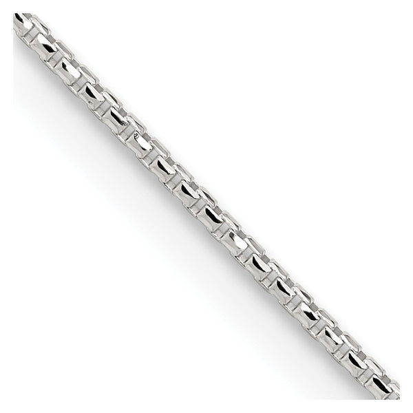 Sterling Silver 1.5mm Diamond-cut Round Box Chain