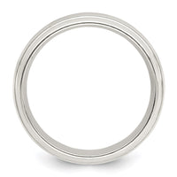 Sterling Silver 6mm Polished Grooved Band Size 11.5