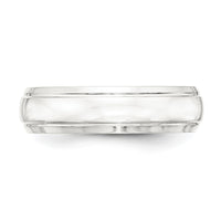 Sterling Silver 6mm Polished Grooved Band Size 11.5