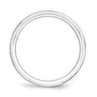 Sterling Silver 6mm Brushed Grooved Band Size 9.5