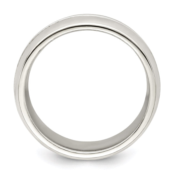 Sterling Silver 7mm Polished Fancy Band Size 9.5