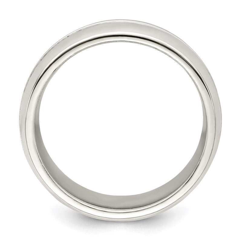 Sterling Silver 7mm Polished Fancy Band Size 9.5