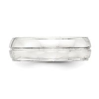 Sterling Silver 7mm Polished Fancy Band Size 9.5