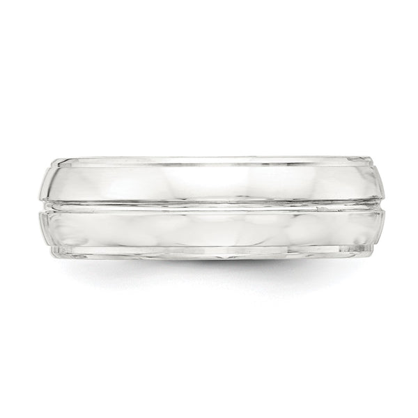 Sterling Silver 7mm Polished Fancy Band Size 9.5