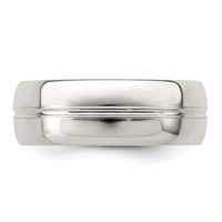 Sterling Silver 7mm Polished Fancy Band Size 13.5