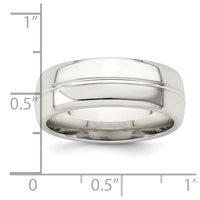 Sterling Silver 7mm Polished Fancy Band Size 12