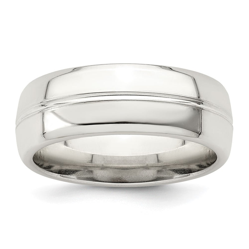 Sterling Silver 7mm Polished Fancy Band Size 8.5
