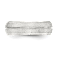 Sterling Silver 7mm Brushed Fancy Band Size 7
