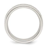 Sterling Silver 6mm Polished Grooved Band Size 7