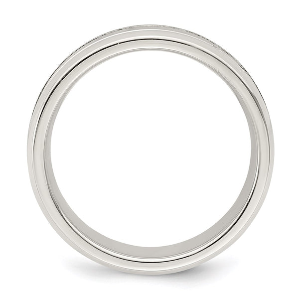 Sterling Silver 6mm Polished Grooved Band Size 7