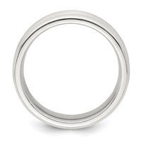 Sterling Silver 6mm Brushed Grooved Band Size 13