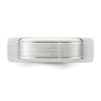 Sterling Silver 6mm Brushed Grooved Band Size 10.5