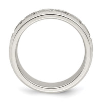 Sterling Silver 6mm Polished Greek Key Flat Band Size 11
