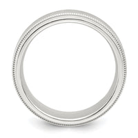 Sterling Silver 8mm Brushed Milgrain Band Size 12.5