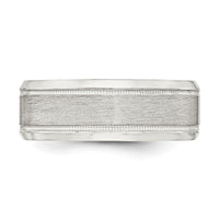 Sterling Silver 8mm Brushed Milgrain Band Size 8.5