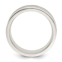 Sterling Silver 6mm Polished Grooved Band Size 12.5