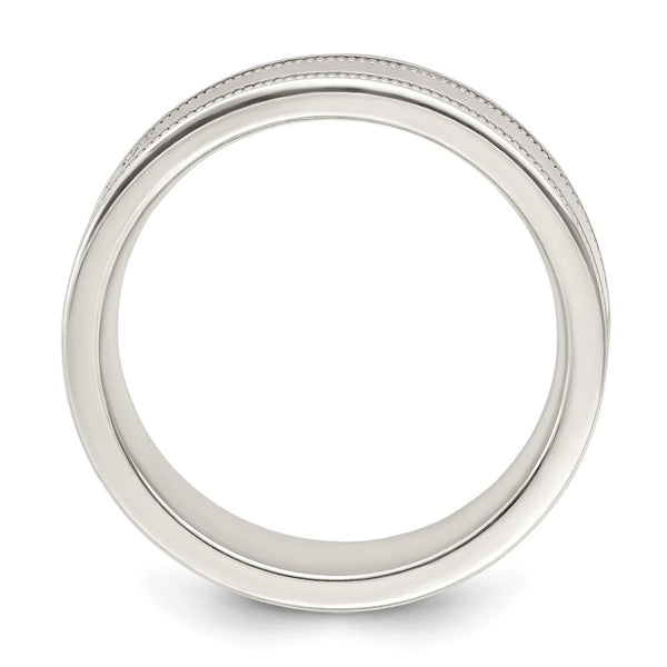 Sterling Silver 6mm Polished Grooved Band Size 12.5