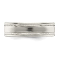 Sterling Silver 6mm Polished Grooved Band Size 12.5