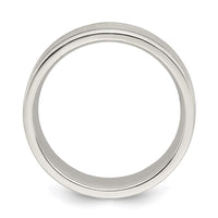 Sterling Silver 6mm Brushed Grooved Band Size 11.5