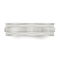 Sterling Silver 6mm Brushed Grooved Band Size 11.5
