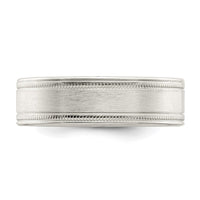 Sterling Silver 6mm Brushed Grooved Band Size 11.5