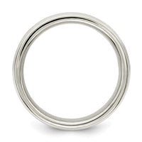 Sterling Silver 6mm Polished Fancy Band Size 11.5