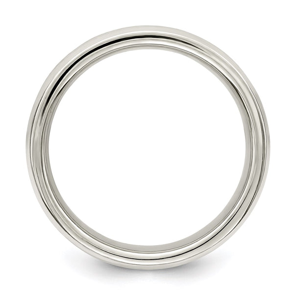 Sterling Silver 6mm Polished Fancy Band Size 11.5
