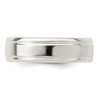 Sterling Silver 6mm Polished Fancy Band Size 11.5