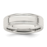 Sterling Silver 6mm Polished Fancy Band Size 11.5