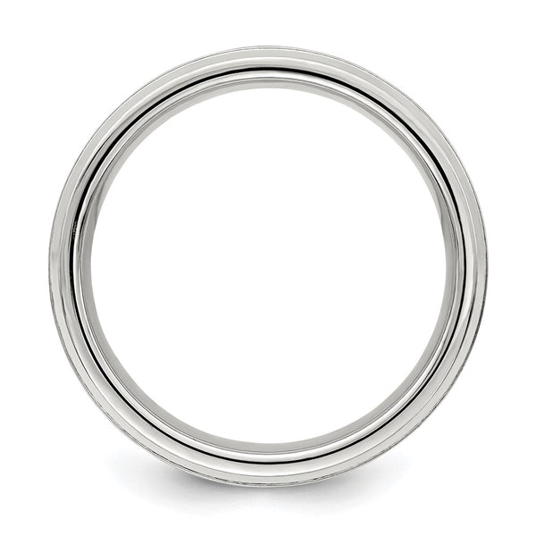 Sterling Silver 6mm Brushed Fancy Band Size 11.5