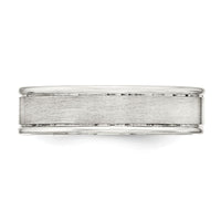 Sterling Silver 6mm Brushed Fancy Band Size 11.5
