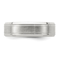 Sterling Silver 6mm Brushed Fancy Band Size 11.5