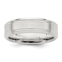 Sterling Silver 6mm Brushed Fancy Band Size 11.5