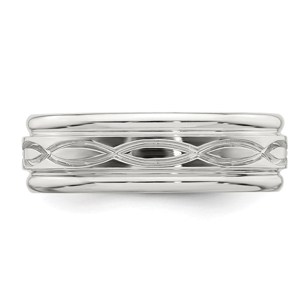 Sterling Silver 7mm Polished Intertwined Band Size 11