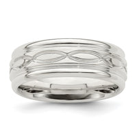 Sterling Silver 7mm Polished Intertwined Band Size 11