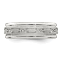 Sterling Silver 7mm Brushed Intertwined Band Size 13.5