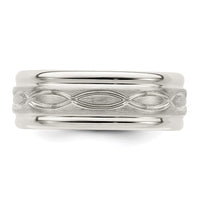Sterling Silver 7mm Brushed Intertwined Band Size 11.5