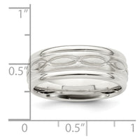 Sterling Silver 7mm Brushed Intertwined Band Size 11.5