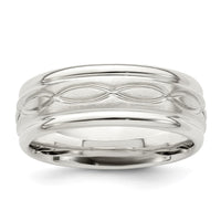 Sterling Silver 7mm Brushed Intertwined Band Size 7