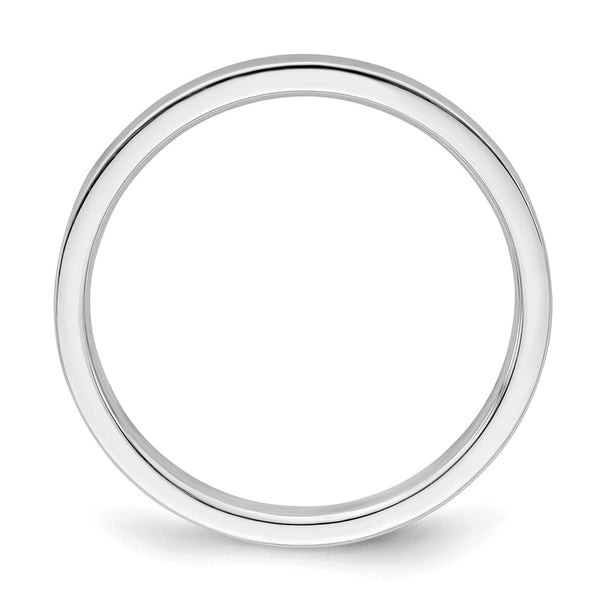 Sterling Silver Rhodium-plated 2mm Flat Size 13.5 Band