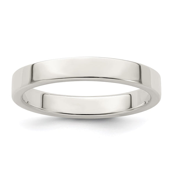Sterling Silver 3mm Flat Size 7.5 Band