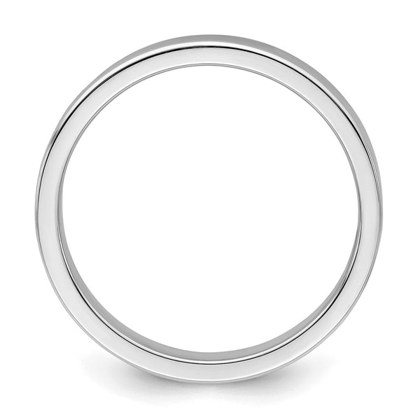 Sterling Silver Rhodium-plated 3mm Flat Size 4.5 Band