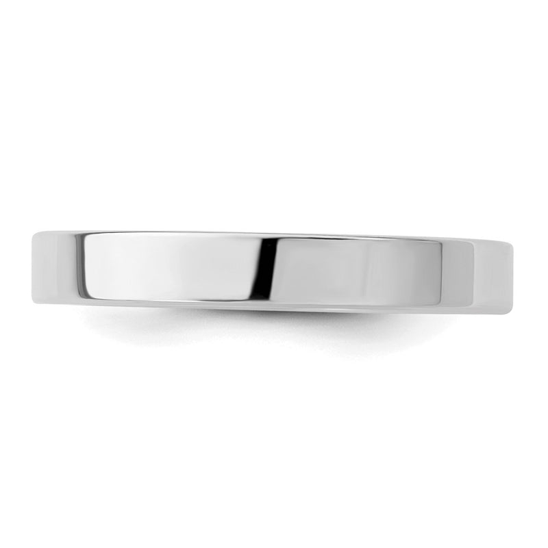 Sterling Silver Rhodium-plated 3mm Flat Size 9.5 Band